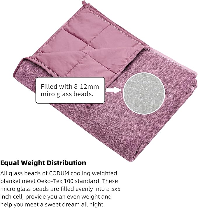 Weighted Blanket Queen Size 10 Pounds, Cooling Blanket for Adult Hot Sleepers, Soft Bed Blanket Universal to All Seasons, 60''x80'' 10 LBS, Pink