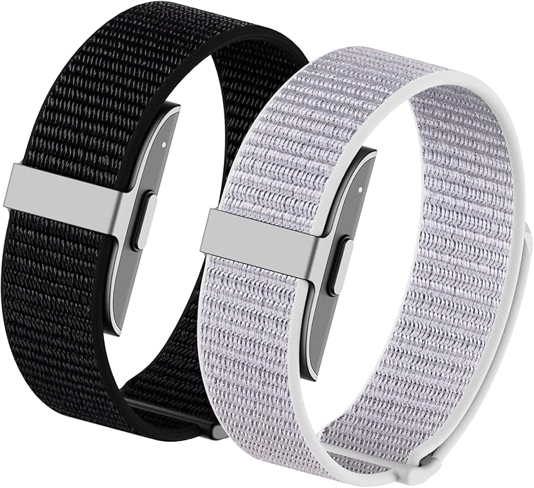 2 Pack Nylon Loop Sport Replacement Strap Compatible with Hume Band,Adjustable Soft Bands for Women Men,Breathable Lightweight Wristband for Fitness Tracker