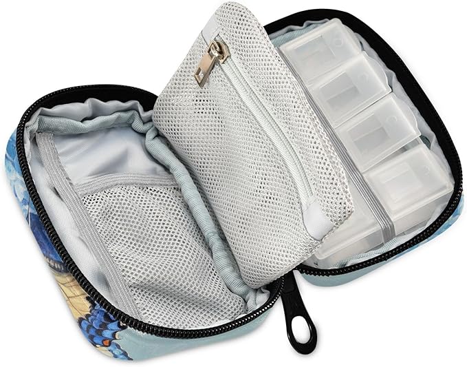 Travel Pill Case Flower Floral Weekly Small Pill Box 7 Day Pill Box Pill Organizer Bag