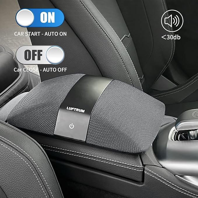 Car Air Purifier with H13 True HEPA Filter: Car Portable Air purifier for Exhaust Fumes, VOC, Smoke, Odors, and Bacteria, 99.9% Removal to 0.1 Microns - Air purifier for Traveling Bedroom (grey)