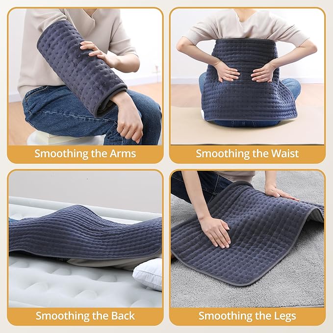 Heating Pad for Back Pain Relief, 17" X 33" XXX-Large Heating Pads for Cramps,Electric Heating Pad XL with 6 Fast Heating Settings,Moist Dry Heat Options,Auto-Off,Machine Washable,Purple Gray