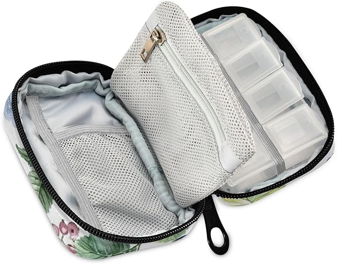 Travel Pill Case Flower Leaf Weekly Small Pill Box 7 Day Pill Box Pill Organizer Bag