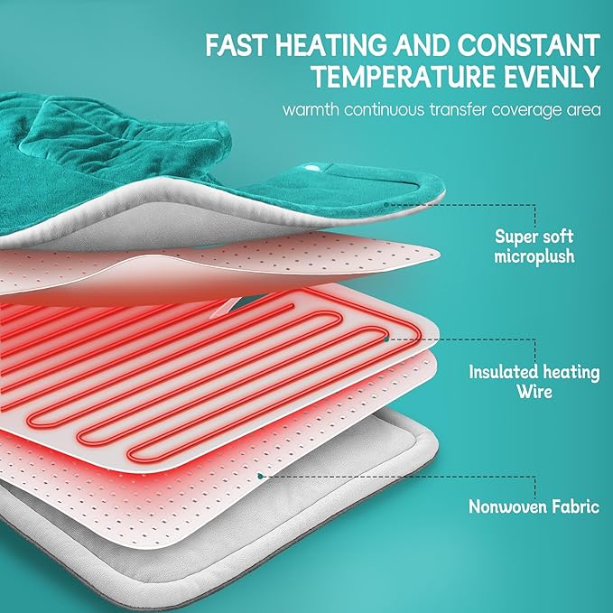 Mothers Day Gifts for Mom from Daughter Son, Neck Shoulder Heating Pad Gift for Wife, Fathers Day Dad Gifts, Electric Weighted Heat Pads for Back, Cramps and Leg, Gifts for Women Men Christmas