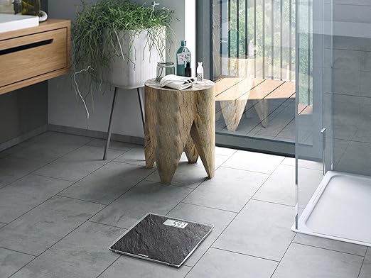 Soehnle Style Sense Compact 300, Compact Digital Weighing Scale, Bathroom Scale with Easy-to-Read LCD Display, Extra-Flat Body Weight Scale, Slate