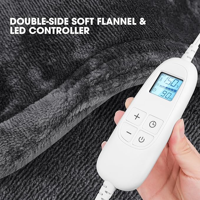 Heating Pad for Neck and Shoulders and Back Pain Relief, FLUFFYWARMTH Birthday Gifts for Women Men Mom Dad Elderly, Self Care Gifts for Him Her Wife Husband, Cozy 24"x33" Large Electric Heating Pad