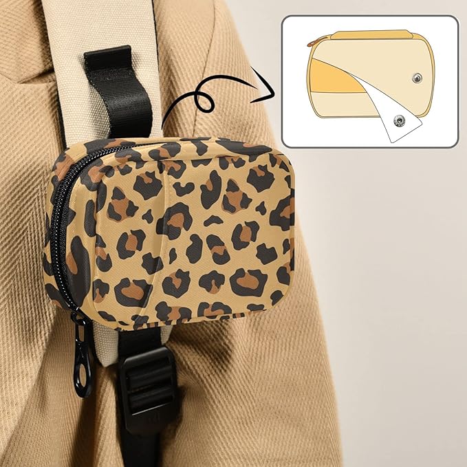 Leopard Print Pill Box 7 Day Pill Case Travel Pill Organizer Bag with Zipper Portable Weekly Vitamin Medicine Supplement Holder Pouch Bag