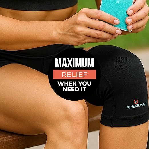 Knee Ice Pack Wrap, Compression Knee Sleeve, Reusable Hot/Cold Gel Pack Included, Heat Therapy Sleeve (X-Large)