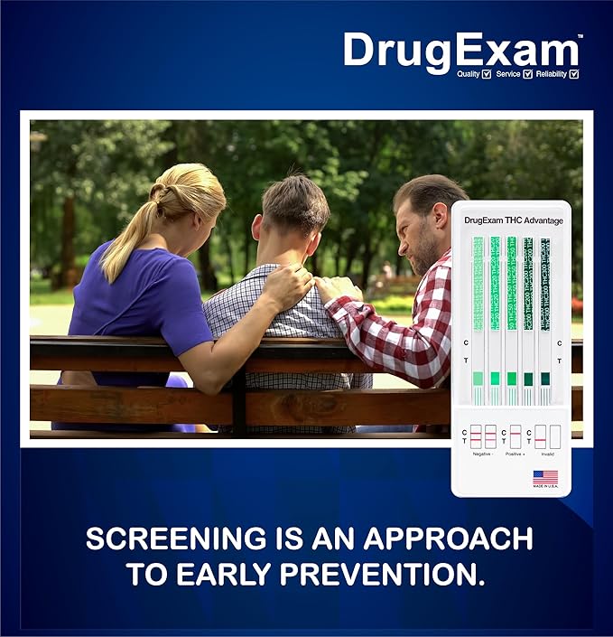 2 Pack - DrugExam Multi Drug Screen Test. Testing for THC/Marijuana in Urine. Detailed Instrustions Included. (2)