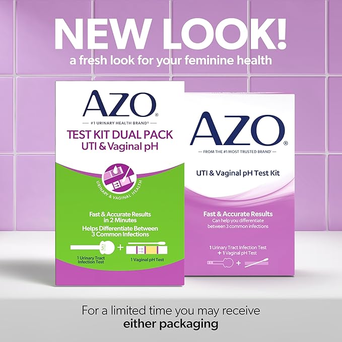 AZO Urinary Tract Infection (UTI) Test Strip + Vaginal pH Test Kit, Fast & Accurate Results, from The #1 Most Trusted Brand, FSA/HSA Eligible