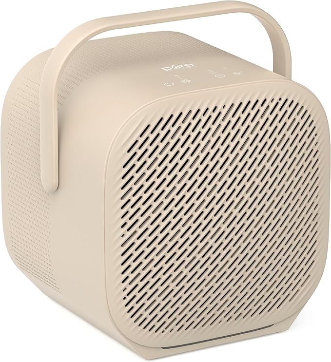 Pure Enrichment PureZone DUO Tabletop Air Purifier – True HEPA, Dual Direction Airflow, 3-Stage Filtration Captures Dust, Smoke, Odors - Large Rooms up to 615 sq. ft. (Sweet Oat)