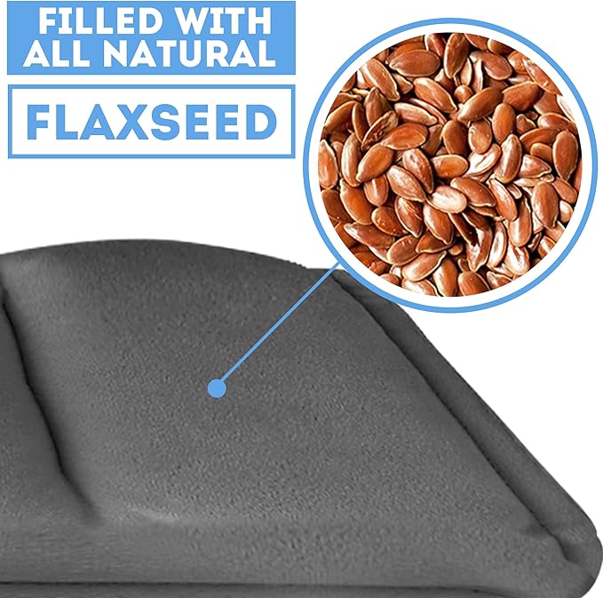 Weighted Microwavable Heating Pad - FSA HSA Approved, Soft Plush Cover Filled w/Natural Unscented Flaxseed for Moist Heat or Cooling (Small, Grey)