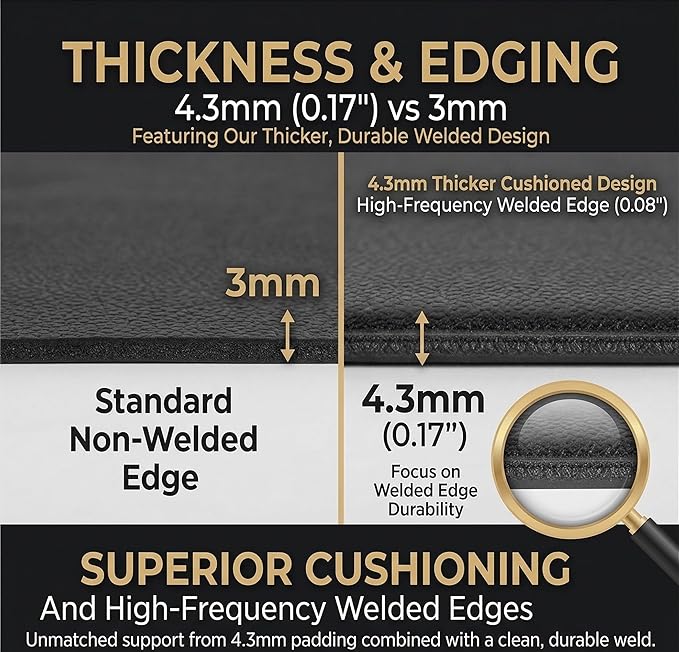 51" x 23.6" 4mm Compact Walking Pad Mat for Carpet Floors, Foldable Under Desk Treadmill Mat for Hardwood Floor,Waterproof Indoor Exercise Stationary Bike,Compact Elipitial, Gym Equipment, Black
