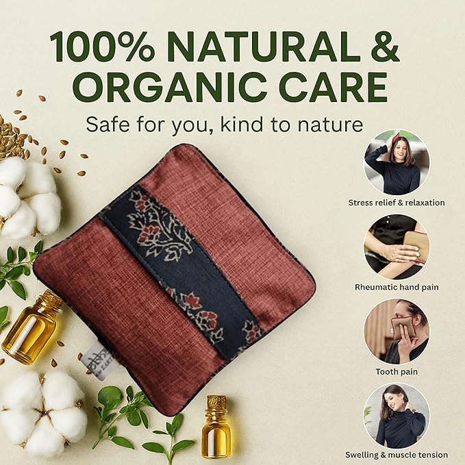 Mini Heating Pad – Herbal Hot & Cold Therapy Pack, Microwaveable & Freezable, Mini Comfort Pad for Neck, Shoulders & Joints, Eco-Friendly, Reusable, Plastic-Free (Assorted Colors)