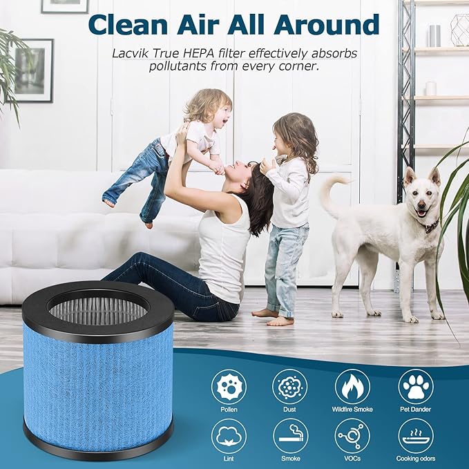 TPAP002 HEPA Filter Replacement for TOPPIN TPAP002 Air Puri-fier Comfy Air C1, 4-in-1 H13 True HEPA Air Puri-fier Filter for TOPPIN TPAP002, Compare to Part #TPFF002, 3 Pack
