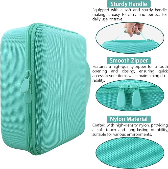 co2CREA Hard Case Replacement for OMRON Platinum BP5450 / Platinum BP5465 / OMRON Gold BP5350 / Gold BP5360 Upper Arm Blood Pressure Monitor, Mint Green