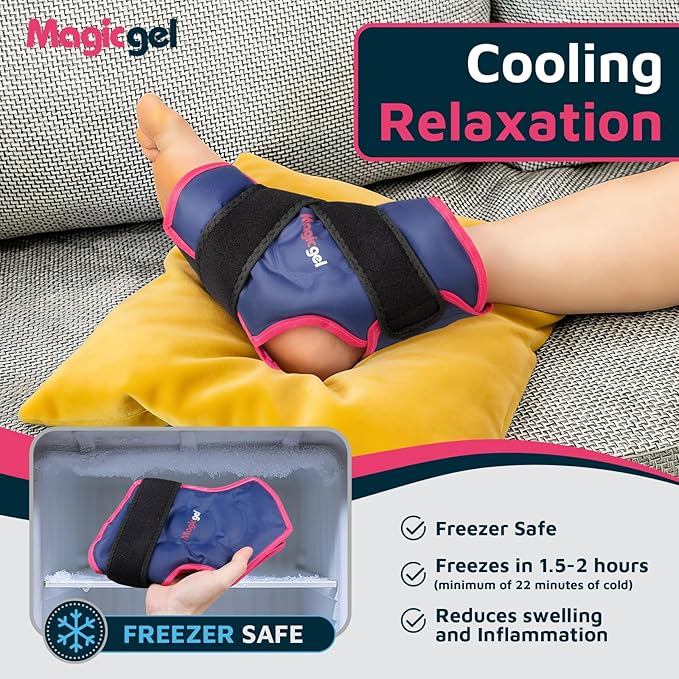 Magic Gel Ankle Ice Pack Wrap for Swelling, Reusable Ice Packs for Ankle Injuries, Flexible Hot & Cold Packs, Foot Ice Pack Wrap Ice Socks for Sprained Ankle, Achilles Tendonitis & Fasciitis Relief