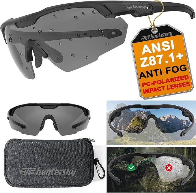 HTS HUNTERSKY Ballistic Tactical Shooting Glasses ANSI Z87+ UV400 Protective Eyewear