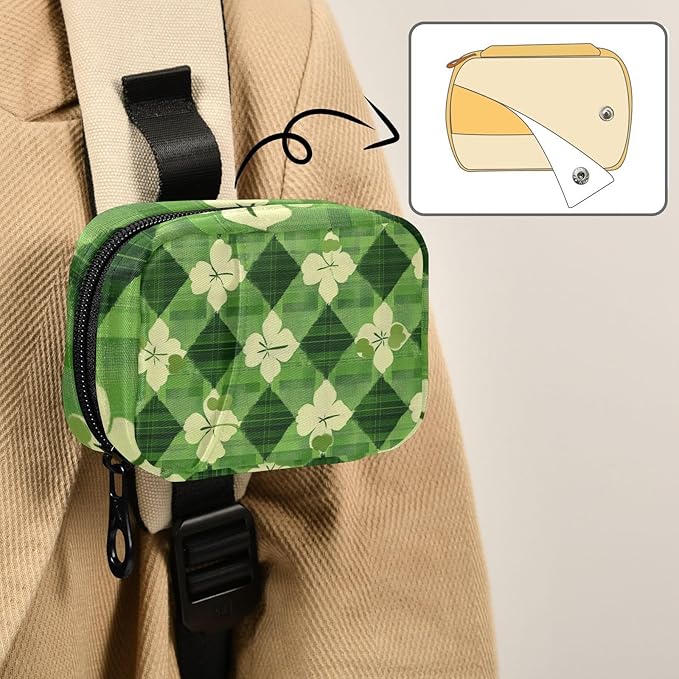 Green Plaid Clovers St. Patrick Cute Pill Organizer Weekly Travel Pill Box 7 Day Large Capacity Pill Dispenser Case with 8 Pill Container Daily Pill Box Organizer Vitamin Holder Pill Bot