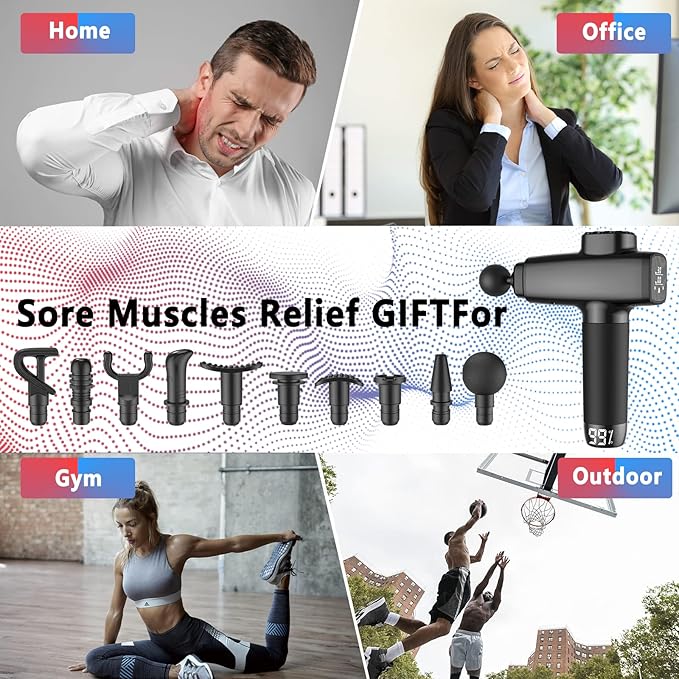 ORIbox Massage Gun Deep Tissue, Percussion Muscle Massager Handheld Massage Gun for Athletes, Great for Muscle Relieve, M03 Black