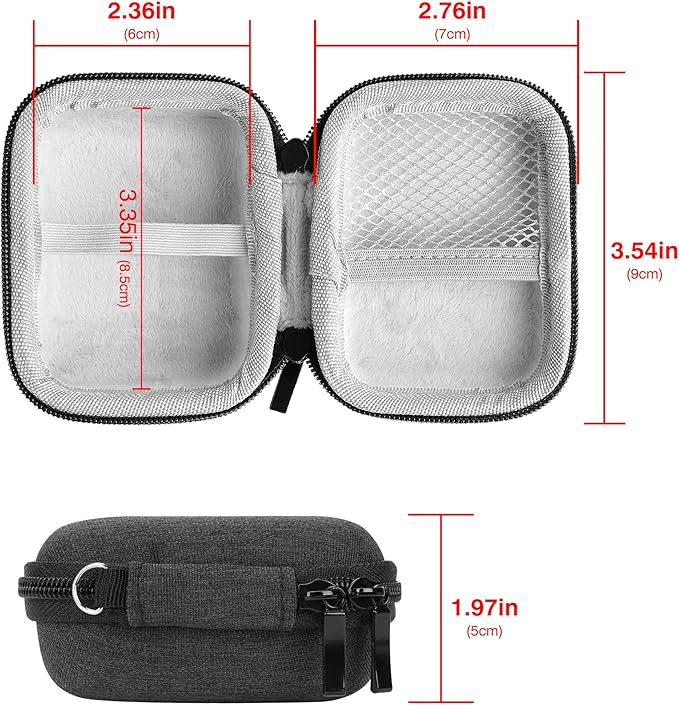 Fingertip Oximeter Storage Case Compatible with Zacurate Pro Series, Innovo Deluxe IP900BP-B, iHealth Air Pulse Oximeter, AccuMed CMS-50D1, Hard Shell Storage Bag(Only Case)