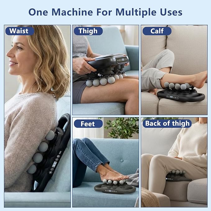16 Head Massage Gun Deep Tissue, Multi Head Massage Gun, with 9 Modes & Levels,10 Replaceable Massage Heads Included, Body Muscle Pain Relief, Wireless and Portable, Black
