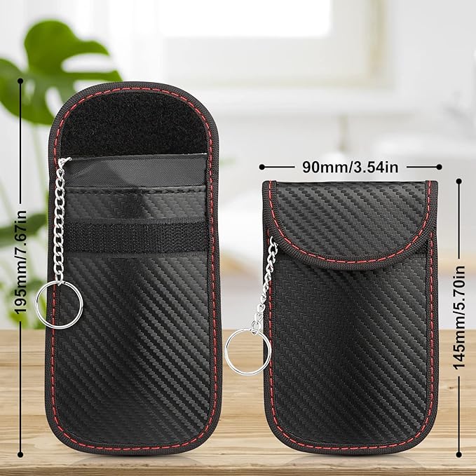 Diyife Car Key Signal Blocker Box, [5-7 Keys Capacity] 12.5 x 10.2 x 5.5cm Faraday Box for Car Keys with 2 Pack Faraday Pouch, Anti-Theft Key Fob Protector RFID Signal Blocking Cage