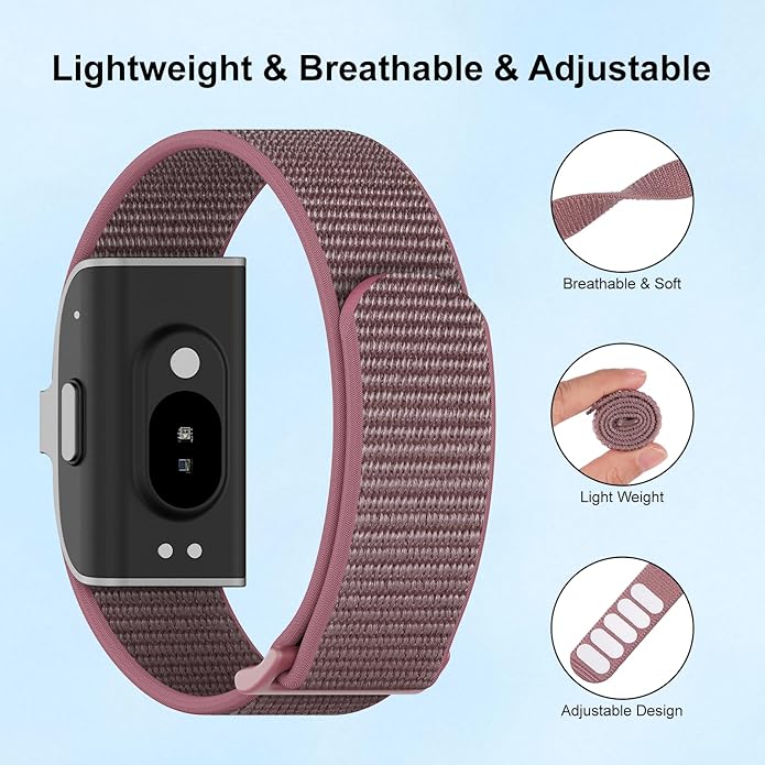 Nylon Loop Sport Replacement Strap Compatible with Hume Band,Adjustable Soft Bands for Women Men,Breathable Wristband for Fitness Tracker