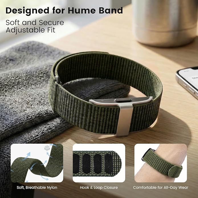 BlackPro for Hume Band Replacement Strap, Soft Breathable Nylon Loop Wristband for HumeHealth Watch Band