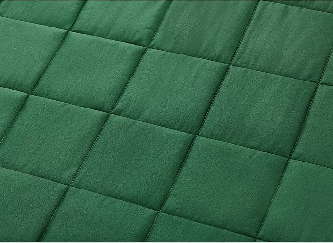 RelaxBlanket King Size Weighted Blanket | 80''x90'',25lbs | for Single or Double | Premium Cotton Material with Glass Beads | Dark Green