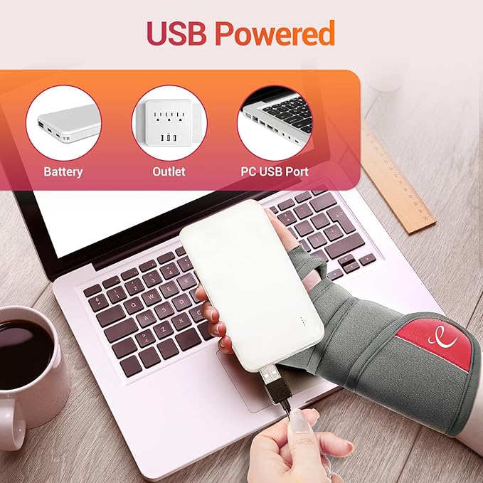 Comfytemp Hand Heating Pad for Carpal Tunnel, Arthritis, Tendonitis, Muscle Strain & Joint Stiffness Relief Heated Wrist Wrap for Mom Dad, Wearable Adjustable Heat Pad for Pain Relief