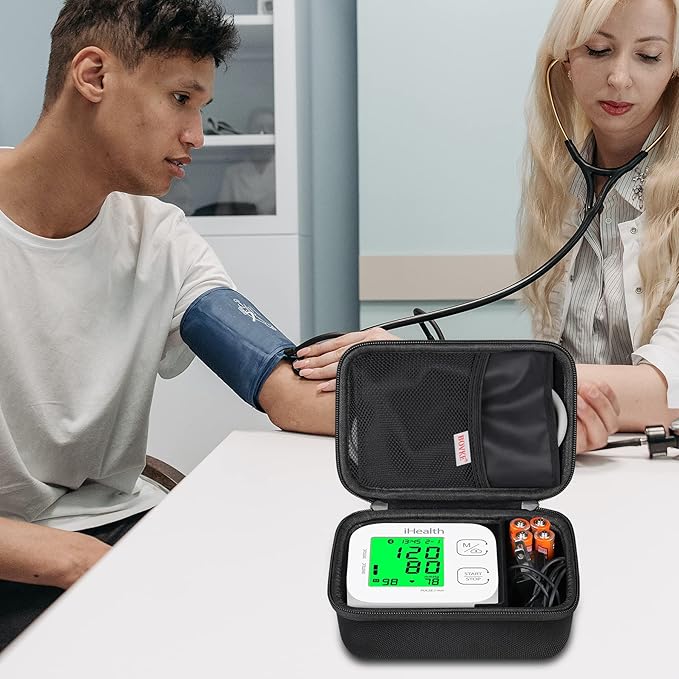BOVKE Carrying Case for iHealth Track Smart Upper Arm Blood Pressure Monitor, iHealth Bluetooth Blood Pressure Machine Case, Black