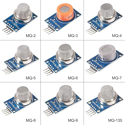 9pcs/Lot Gas Detection Sensor Module MQ-2 MQ-3 MQ-4 MQ-5 MQ-6 MQ-7 MQ-8 MQ-9 MQ-135 Sensor Module Gas Sensor Starter Kit for Arduino Raspberry Pi (9PCS/Lot)