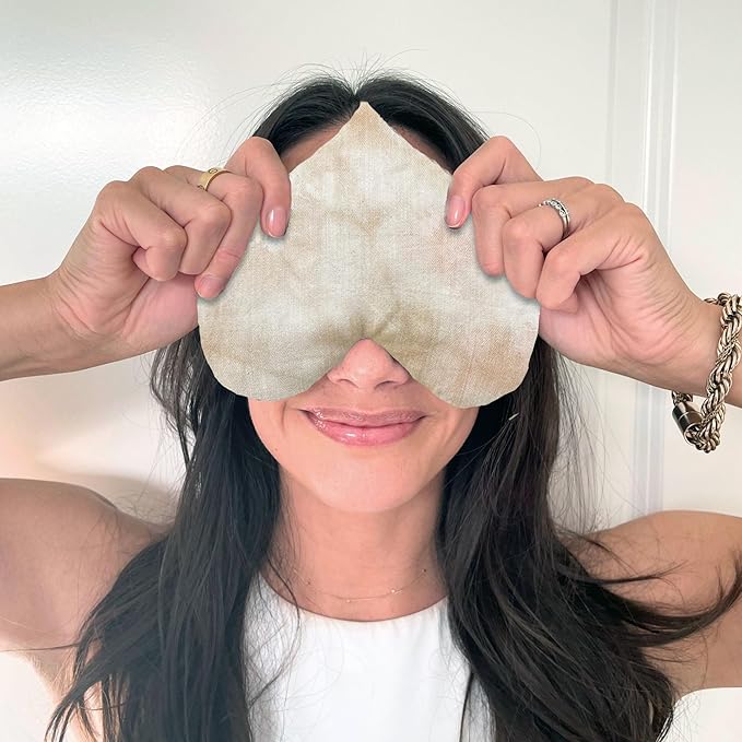 Handcrafted Weighted Heart Eye Pillow - Bamboo Cotton with Organic Lavender & Flaxseed - Hot & Cold Relaxation, Ready-to-Gift Self-Care & Meditation Accessory