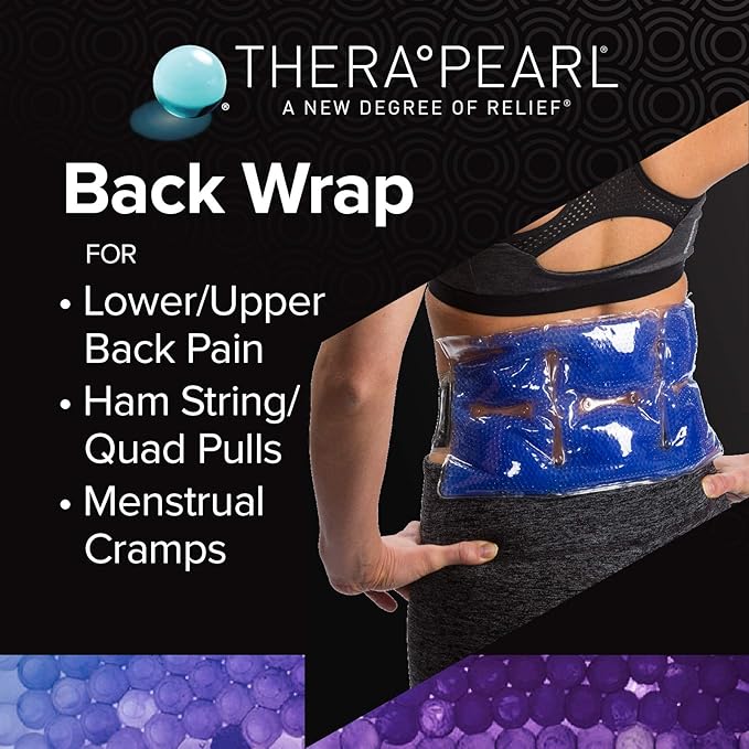 TheraPearl Color Changing Hot Cold Pack for Back, Reusable Back Wrap with Strap & Gel Beads, Best Ice Bag for Lower Back Pain Relief, Flexible Hot & Cold Compress for Swelling, Sports Injuries