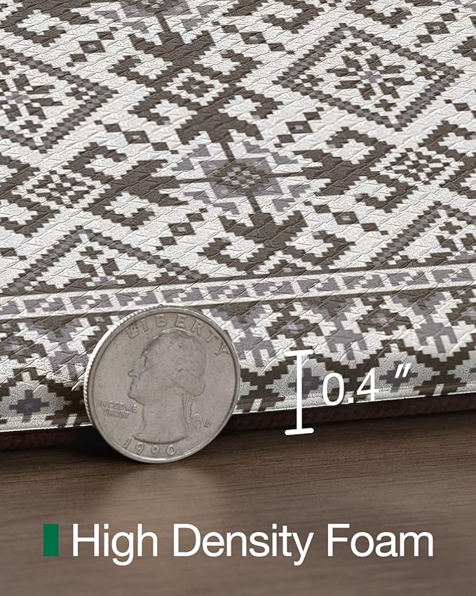 LUMI Anti Fatigue Kitchen Cushioned Mat for Floor, Padded Waterproof Runner for Standing, Stain Resistant Comfort Rugs for Home, Sink, Laundry, 24x59