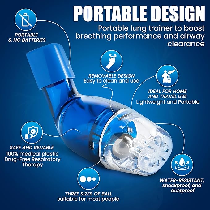 AirPhysio with Protective Storage Case Bag Holder Accessory, Hard Shell Case, and Soft Bag Included