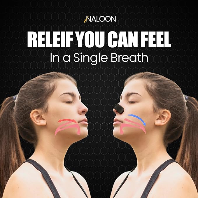 Performance Nasal Strips for Breathing, (60 Counts) - Extra Strenght Nose Strips for Snoring Comfort - Oil & Sweat Proof Adhesive Breathe Strips for Sleeping & Sports