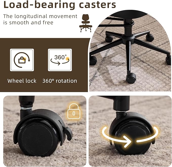 Ergonomic Cross Legged Office Chair with Lumbar Support & 360° Swivel Footrest for Meditation, Yoga, Home Office Work Criss Cross Desk Chair with Wheels, Adjustable Height for ADHD Desk