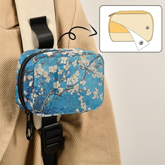 Travel Pill Case Almond Blossom Weekly Small Pill Box 7 Day Pill Box Pill Organizer Bag