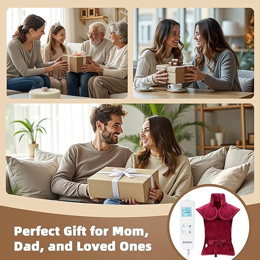 Graphene-Infused Heating Pad for Neck Shoulder and Back,Birthday Gifts for Women Men Dad, Weighted Electric Neck Shoulders Heat Pad for Pain Relief, 24"x37", ETL Certified
