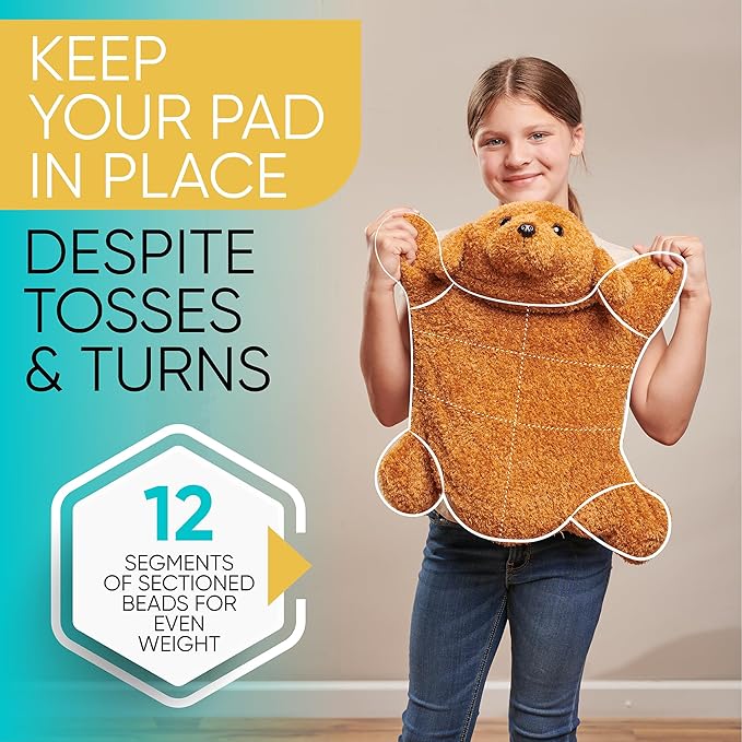 FRIENDLY CUDDLE Weighted Lap Blanket for Kids & Adults – Kids Weighted Blanket – ASD, Sensory Processing Weighted Stuffed Animals Dog Toy – Microwavable Weighted Lap Pad for Kids, 5 Lbs.