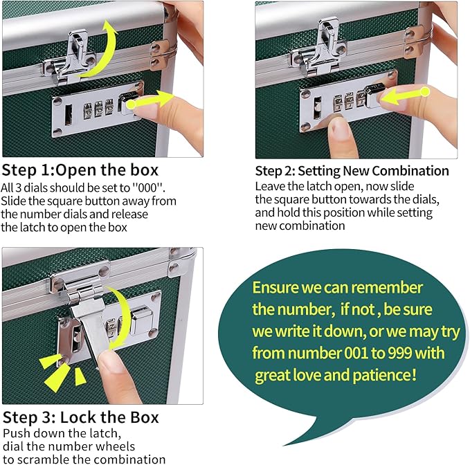 Lockable Medication Box with Portable Storage Case, 10.2''x 6.8''x 6.8'', Childproof Medicine Lock Organizer, Lockbox for Secure Cash, Jewelry, ID Documents (Green/Small)