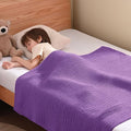 Guohaoi Knitted Weighted Blanket Kids (Purple 40"x60" 10lbs) No Beads Cooling Heavy Blanket, Home Decor Breathable Chunky Knit Throw Blanket for All-Season Use