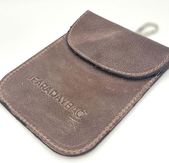 Faraday Key Fob Protector - Real Leather Premium Signal Blocking Pouches - RFID Blocking Car Key Security Shield