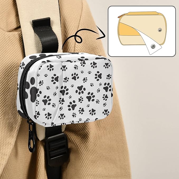 Pill Box Dog Paw 7 Day Pill Case Travel Pill Organizer Bag with Zipper Portable Weekly Vitamin Medicine Supplement Holder Pouch Bag