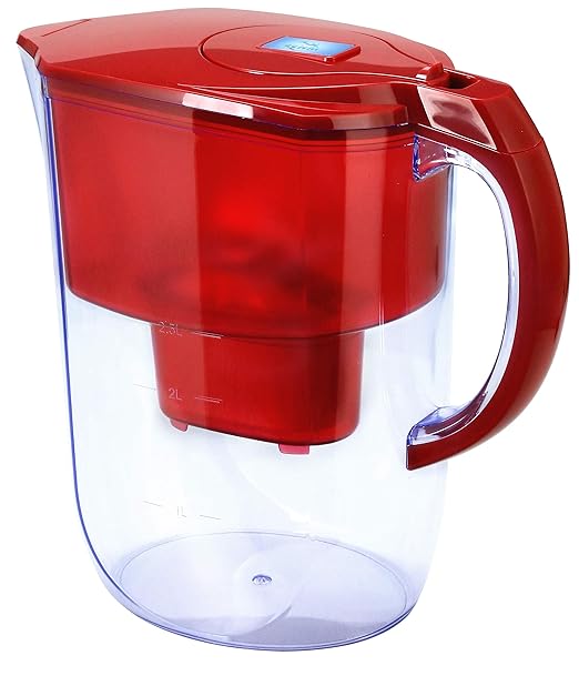 Ehm Ultra Premium Alkaline Water Filter Pitcher - 3.8L, Activated Carbon Filter- BPA Free, Healthy, Clean, & Toxin-Free Mineralized Alkaline Water in Minutes- Up to 9.5 pH-2023 (RED)
