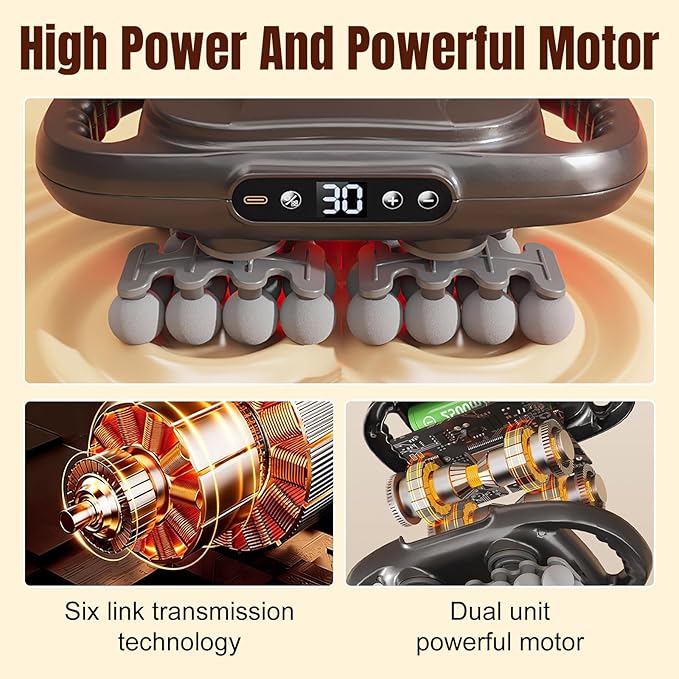 Back Massager for Pain Relief Deep Tissue, 42 Head Massage Gun Deep Tissue with 9 Modes & 9 Levels, Electric Percussion Massager Gun for Pain Relief, Portable for Home & Office Use