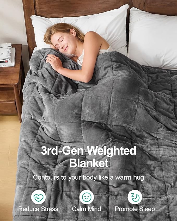 Super Fuzzy Soft Sherpa Fleece Weighted Blanket, 20 lbs Dual Sided Fluffy Heavy Weighted Blankets for Adults - No Bunching with Double Layers of Soft Inner Lining (60"x 80", 20 Pounds)