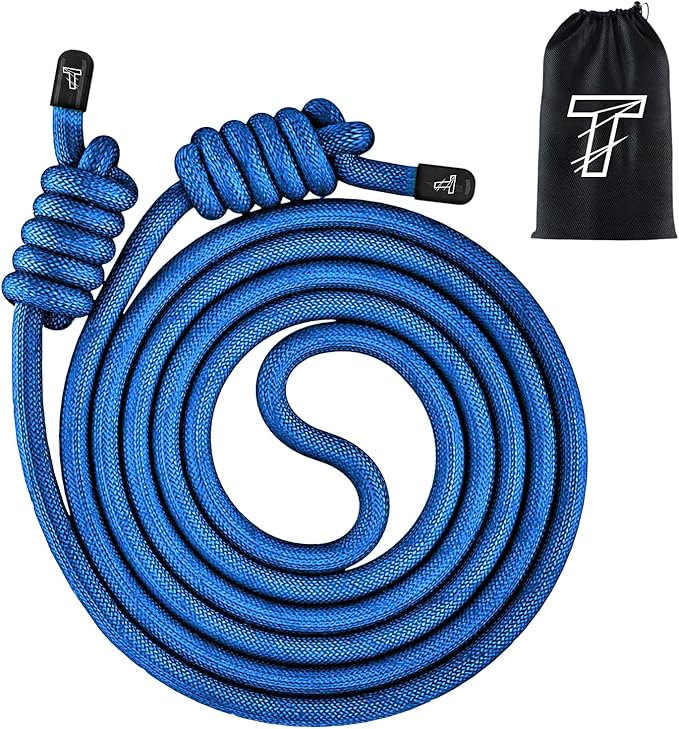 Flow Rope Exercise Jump Rope For Fitness, Working Out, Flow with 9 Ft Adjustable Double Woven Workout Rope For Men, Women, Beginners' Training – Indoor & Outdoor Cardio