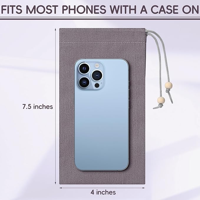 3 Pcs Emf Blocking Phone Case Emf Shield Sleeve Protection Cell Phone Pouch Fits in Pocket Smartphone Case Shield Bag Defense Against Signal Intrusion GPS and Signal, 7.5" x 4"(Gray)